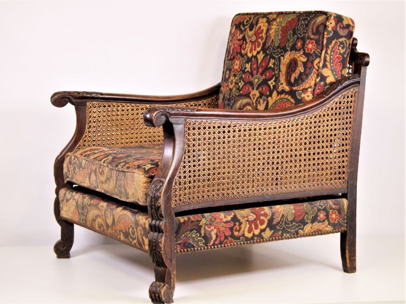 2 Prachtige antieke fauteuils met webbing